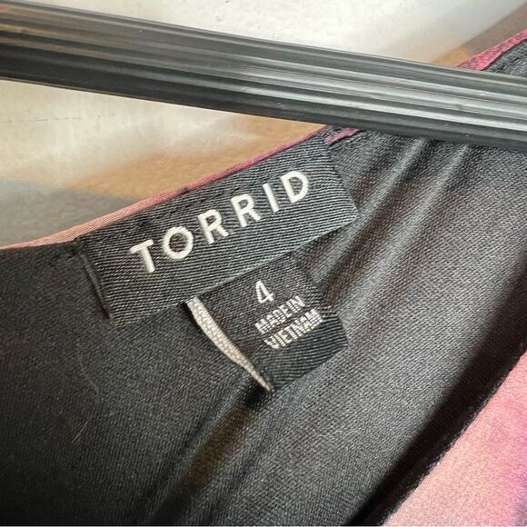 Torrid Mini Chiffon Ruffle Hem Skater Dress, size ride dye - Picture 6 of 11